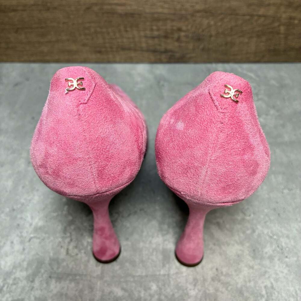 Sam Edelman Candy Pink Suede Pointed Toe High Heel Pumps - Picture 4 of 7